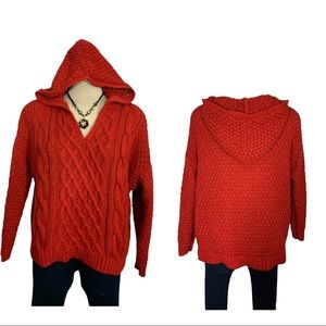 HARLOW Red  Oversized Suéter 3/4 Sleeves  Size M